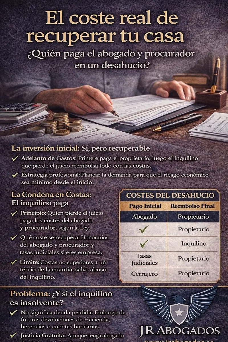 Guía de gastos de desahucio: Tasas, honorarios y cómo reclamárselos al arrendatario