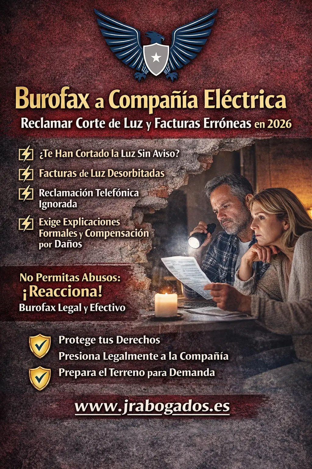 Burofax Compañía Eléctrica: Reclamar Corte de Luz, Facturas Erroneas